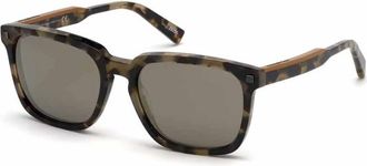 Ermenegildo Zegna Vierkante zonnebril met spiegelglazen - Heren - Zonnebrillen - Bruin - ONE Size - Accessoires