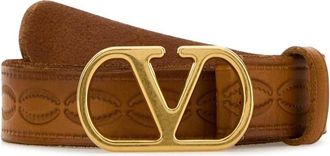 Valentino Garavani Brown Camel Leather Belt
