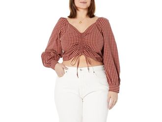 Levi's Devin Blouse Womens Clothing Earth Red Plaid : 2X, Cotton