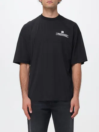 Amiri T-shirt girocollo in cotone relaxed fit con logo a contrasto e spalle cadute
