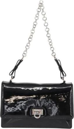 Ferragamo Pre-owned Shoulder Bags, female, Black, Size: ONE SIZE Pre-owned Leather Shoulder Bag