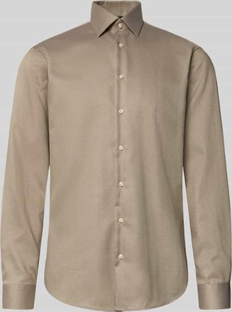 Christian Berg Regular Fit Businesshemd aus Baumwolle mit Kentkragen in Schoko, Größe 39/40