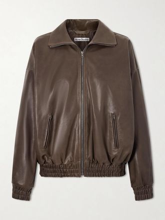 Acne Studios Bomber In Pelle - Marrone