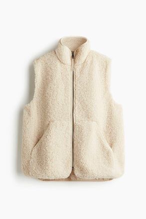 H&M Teddy Gilet in Light Beige at Nordstrom, Size Xx-Small