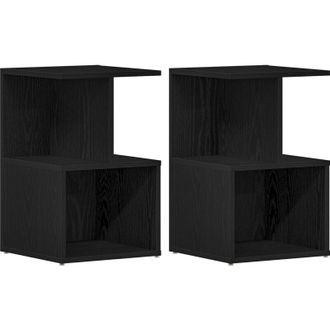 vidaXL Vidaxl - Bedside Cabinet 2 pcs Black oak 35 x 35 x 55 cm Engineered wood
