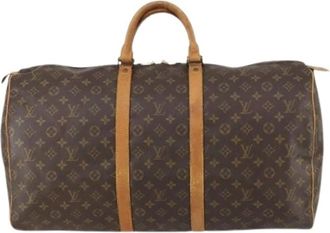 Louis Vuitton Pre-owned Weekend Bags, unisex, Brown, Size: ONE SIZE Pre-owned Canvas Weekend Bag