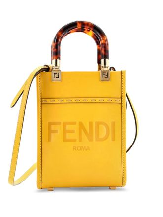 Fendi Sunshine Shopper Tote Leather Mini crossbody bag - women - Calf Leather - One Size - Yellow