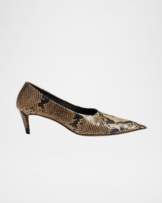 Khaite 50mm Marlene Snake-Printed Leather Pumps