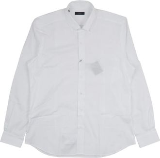 Fay Formal Shirts, male, White, Size: 3XL Stretch Poplin Shirt