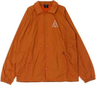 HUF Essentials Coachjack in Roest - Heren - Zomerjassen - Oranje - M - Jassen