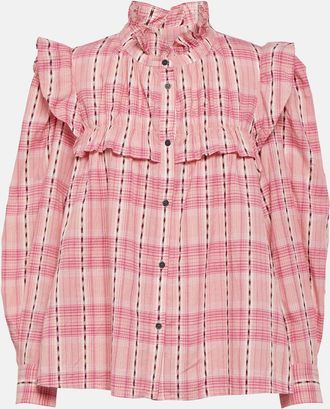 Isabel Marant Idety checked cotton blouse
