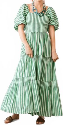 Sunshine Tienda Stripe Tula Maxi Dress In Green