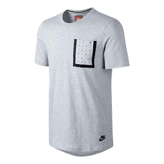 Nike Bonded Pocket Tshirt Birch Heather Grey 641722-051