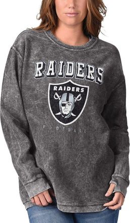 G-III 4Her by Carl Banks Womens G-III 4Her by Carl Banks Black Las Vegas Raiders Comfy Cord Pullover Sweatshirt at Nordstrom, Size Xx-Large
