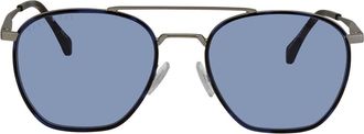 HUGO BOSS Blue Avio Geometric Mens Sunglasses BOSS 1090/S 0R81/KU 57
