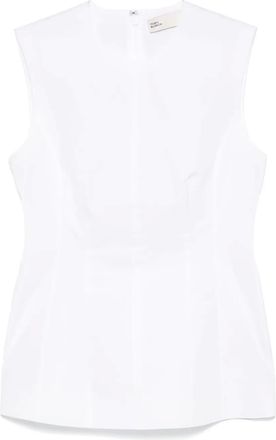 Tory Burch Top smanicato in popeline - Bianco