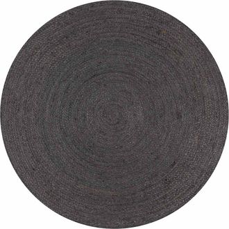 vidaXL Alfombra De Yute Tejida A Mano Redonda Gris 150 Cm Vidaxl