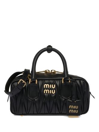 Miu Miu Arcadie matelass&eacute; leather bag - women - Calf Leather - OS - Black