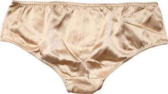 Dolce & Gabbana Womens Beige Silk Stretch Mid Waist Brief Panty Underwear Elastane Clothing