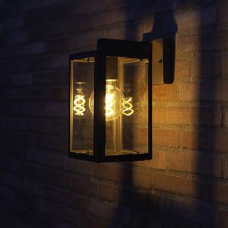 QAZQA Appliques sutton - rustico - Vetro,Acciaio inossidabile - Grigio scuro - Cubo/Quadrato Max. 1 x Watt - Qazqa