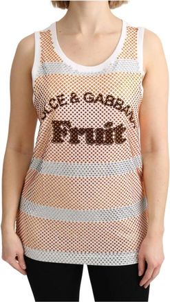 Dolce & Gabbana Fruit Print Tank Top - Dames - Tops zonder mouwen - Veelkleurig - S - Katoen - Tops