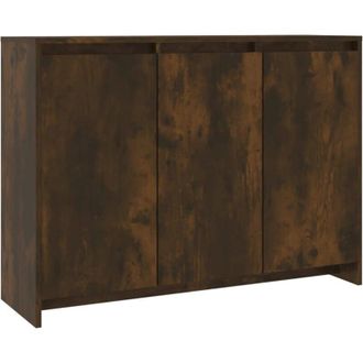 vidaXL Sideboard Smoked Oak 102x33x75 cm Engineered Wood Vidaxl