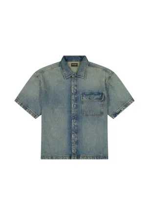 Wrangler Jeanshemd WRANGLER WRANGLER Jeanshemd Shortsleeve, Damen, Gr. M, N-Gr, blau, Obermaterial: 100% Baumwolle CO., Hemden Jeanshemd