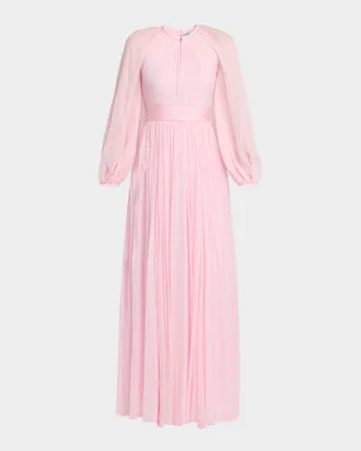 Givenchy Balloon-Sleeve Silk Chiffon Gown