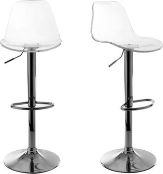 Miliboo Set di 2 sgabelli da bar design trasparente GALILEO