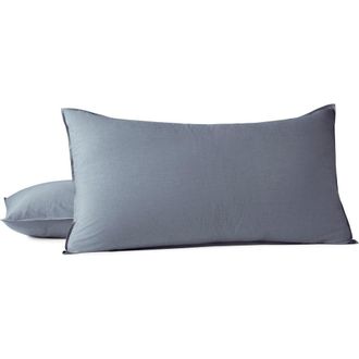 Coyuchi Organic Crinkled Percale Sham in Indigo Chambray at Nordstrom, Size Standard