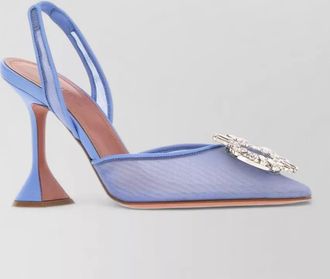 Amina Muaddi mesh begum pumps pointed toe sculptural heel