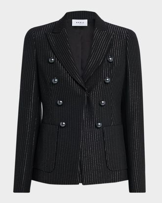 Akris Metallic Pinstripe Blazer