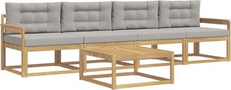 vidaXL Conjunto De Sof&aacute;s De Exterior 4 Uds. Blanco Y Gris Claro Vidaxl