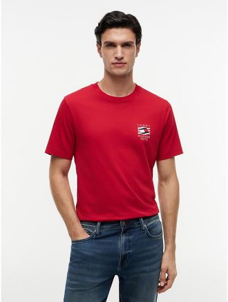 Tommy Hilfiger Mens Box Flag Logo T-Shirt - Red - XXL