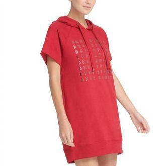 DKNY Dkny Womens Sport Metallic Logo Sneaker Fitness Fleece Dress In Murano