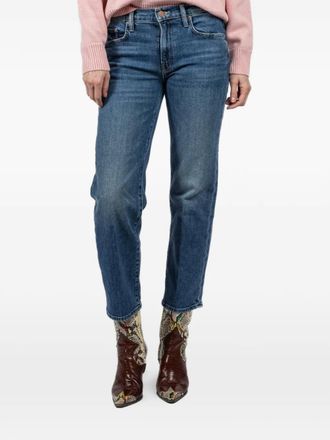 Mother zip cropped jeans - women - Cotton/Polyester/Elastane - 32 - Blue