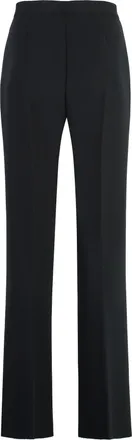 Msgm Womens Cr&ecirc;pe Tailored Trousers Black Elastane Flared