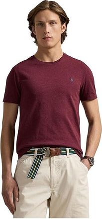 Polo Ralph Lauren Classic Fit Jersey Crewneck T-Shirt Mens T Shirt Spring Wine Heather : 2XL, Cotton