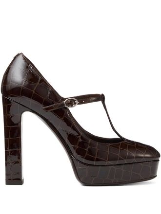 Jimmy Choo London 120mm Marene pumps - women - Rubber/Calf Leather/Lambskin/Calf Leather - 35,5 - Brown