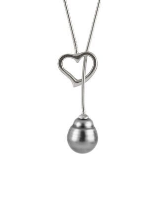 Splendid Pearls Plated 9-10Mm Freshwater Pearl Heart Necklace