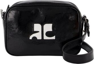 Courr&egrave;ges Reedition Camera Crossbody - Dames - Schoudertassen - Zwart - ONE Size - Leer - Tassen