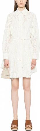 Zimmermann Dawning Tuck Mini Dress In Cream