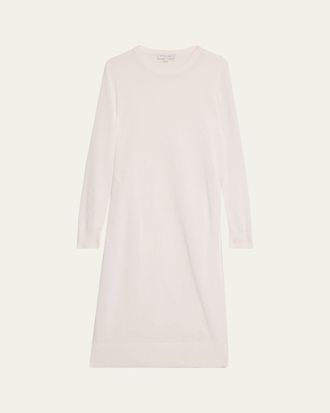 Michael Kors Linen Cotton Crewneck Sweater Dress