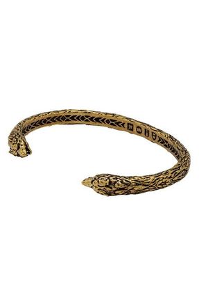 John Varvatos Mens Wolf Cuff Bracelet in Brass at Nordstrom, Size Large