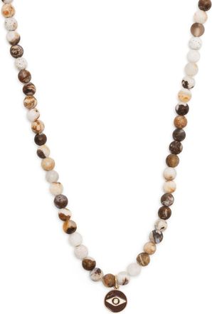 Sydney Evan 14K Yellow Gold Tiny Evil Eye Opal And Diamond Necklace - Mens - Wood/Diamond/Enamel/14kt Yellow Gold