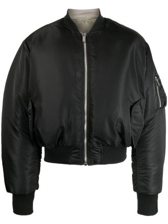 VTMNTS Bomber crop con zip - Nero