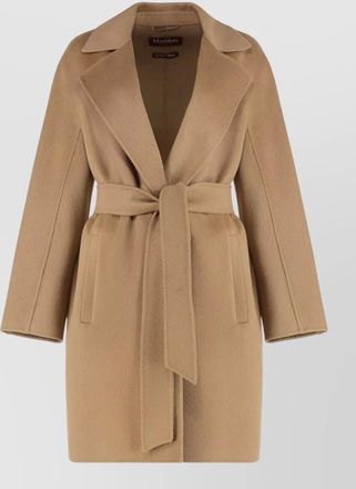 Max Mara wool cashmere coat belted notch collar