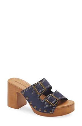 Chocolat Blu Mega Platform Sandal in Jeans Suede at Nordstrom, Size 9-9.5Us