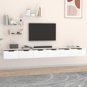 Berkfield Home Wall Cabinets 2 pcs White 102x30x20 cm Engineered Wood | Size: 102 x 30 x 20 cm