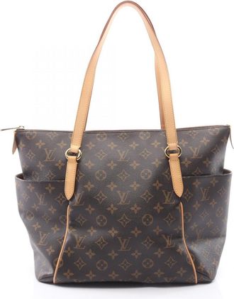 Louis Vuitton Brown Pvc Coated Canvas Leather Handbag Tote Bag (Pre-Owned)